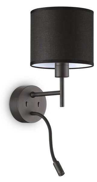 Appliques - Lampade Da Parete Set Metallo Nero 2 Luci E27