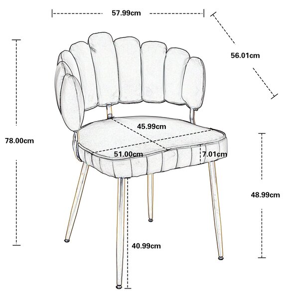 Set di 2 Sedie da Pranzo in Velluto Morbido con Schienale Ergonomico e Braccioli, per Soggiorno e Camera da Letto, Grigio|Aosom