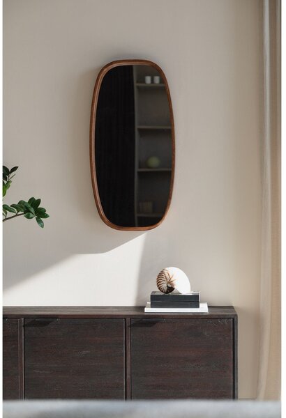 Specchio da parete con telaio in legno massiccio 40x80 cm Nyko – White Label