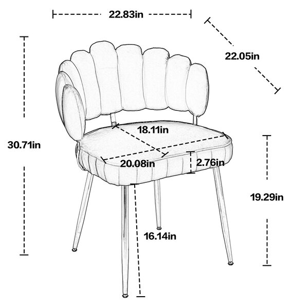 Set di 2 Sedie da Pranzo in Velluto Morbido con Schienale Ergonomico e Braccioli, per Soggiorno e Camera da Letto, Nero|Aosom