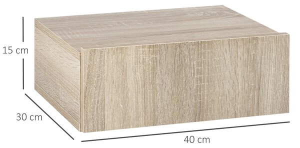 HOMCOM Set 2 Comodini Sospesi per Camera, Comodini Moderni con Fissaggio a Parete, in Legno, 40x30x15cm|Aosom