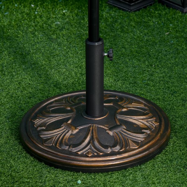 Outsunny Base per Ombrellone Regolabile Supporto per Ombrellone Parasole 13kg in Cemento e Bronzo|Aosom