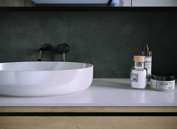 Lavabo Kolpa ALEXIS, modello SOFT 380 ON KERR, finitura lucida (gloss)