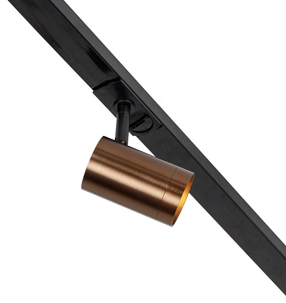 Sistema a binario moderno monofase con 5 faretti bronzo scuro - Jeana