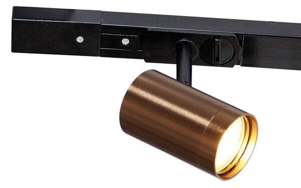 Sistema a binario monofase con 3 faretti e lampade a sospensione bronzo scuro - Cavalux Jeana