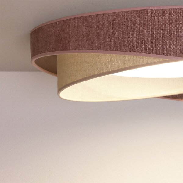 BRILAGI- Lampada dimmerabile a LED VELVET TWIST LED/36W/230V CCT diam. 65 cm WT rosa/crema + telecomando