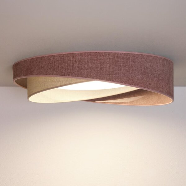 BRILAGI- Lampada dimmerabile a LED VELVET TWIST LED/36W/230V CCT diam. 65 cm WT rosa/crema + telecomando