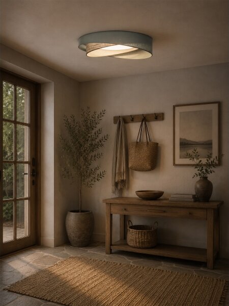 BRILAGI - Lampada dimmerabile VELVET TWIST LED/36W/230V CCT diam. 65 cm WT verde/beige + telecomando