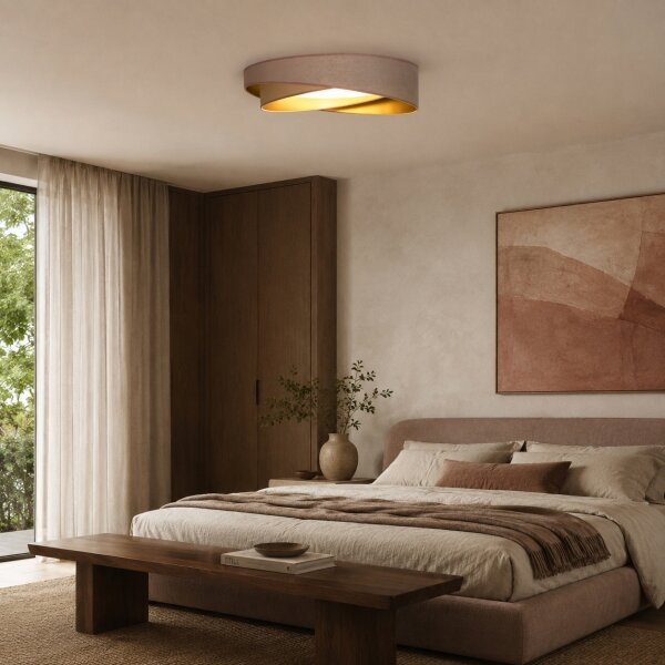BRILAGI- Plafoniera LED VELVET TWIST LED/24W/230V 4000K diam. 55 cm beige/oro