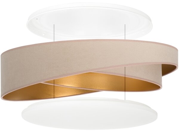 BRILAGI- Plafoniera LED VELVET TWIST LED/24W/230V 4000K diam. 55 cm beige/oro