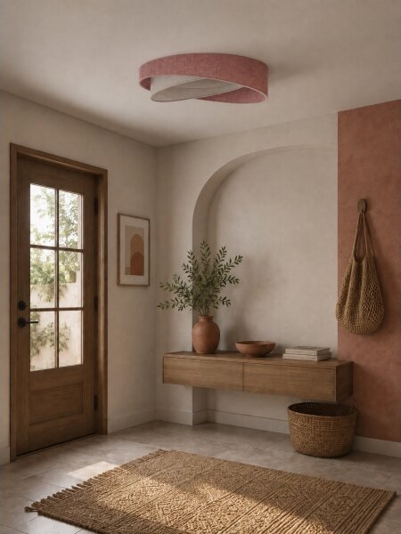 BRILAGI- Lampada dimmerabile a LED VELVET TWIST LED/36W/230V CCT diam. 65 cm WT rosa/crema + telecomando