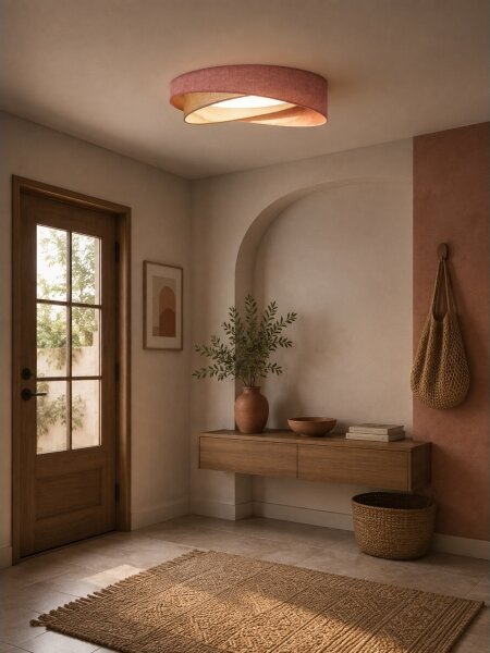 BRILAGI- Lampada dimmerabile a LED VELVET TWIST LED/36W/230V CCT diam. 65 cm WT rosa/crema + telecomando