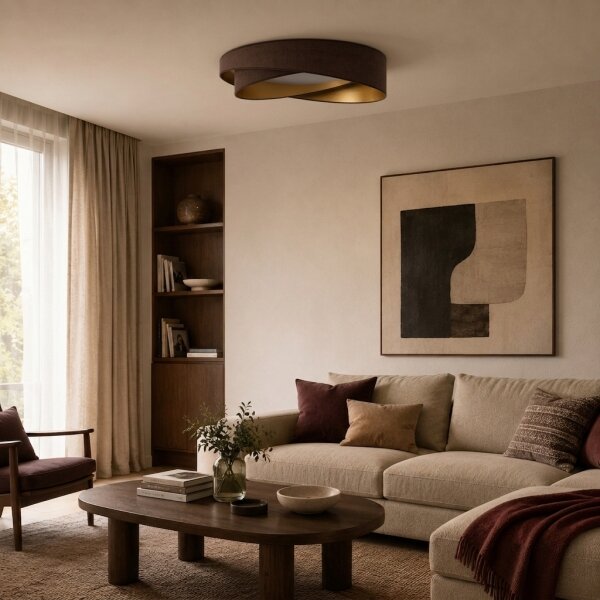 BRILAGI - Plafoniera LED VELVET TWIST LED/24W/230V 4000K diam. 55 cm marrone/oro