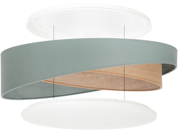 BRILAGI - Lampada dimmerabile VELVET TWIST LED/36W/230V CCT diam. 65 cm WT verde/beige + telecomando