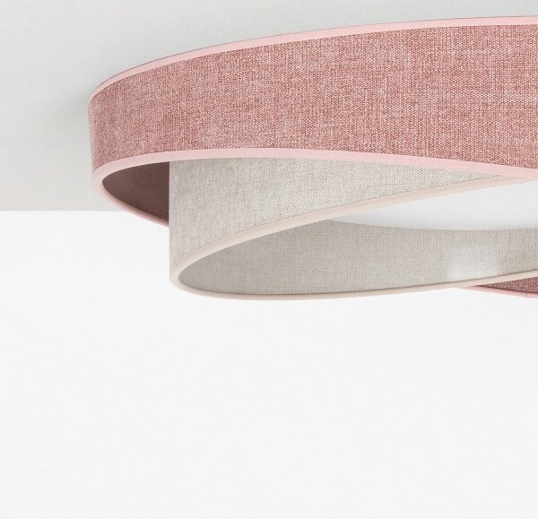 BRILAGI- Lampada dimmerabile a LED VELVET TWIST LED/36W/230V CCT diam. 65 cm WT rosa/crema + telecomando