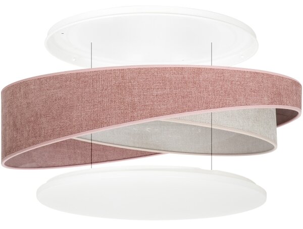 BRILAGI- Lampada dimmerabile a LED VELVET TWIST LED/36W/230V CCT diam. 65 cm WT rosa/crema + telecomando