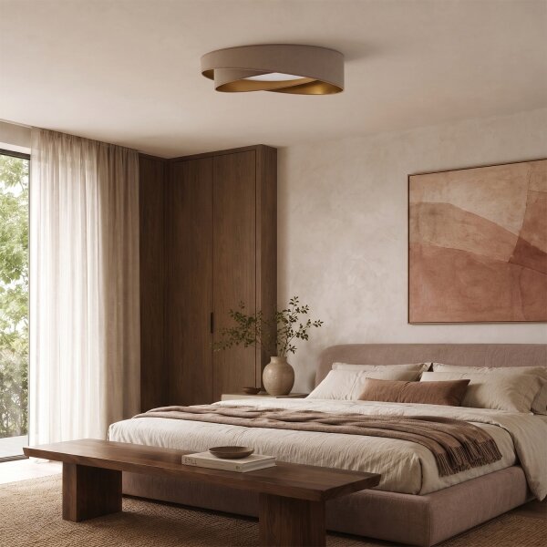 BRILAGI- Plafoniera LED VELVET TWIST LED/24W/230V 4000K diam. 55 cm beige/oro