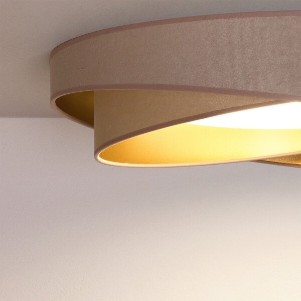 BRILAGI- Plafoniera LED VELVET TWIST LED/24W/230V 4000K diam. 55 cm beige/oro