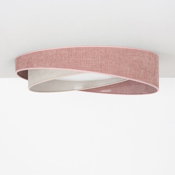 BRILAGI- Lampada dimmerabile a LED VELVET TWIST LED/36W/230V CCT diam. 65 cm WT rosa/crema + telecomando