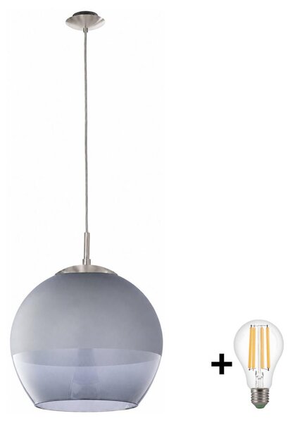 BRILAGI - LED Lampada a sospensione con cavo RETRO GLASS 1xE27/60W/230V cromo opaco/grigio fumé