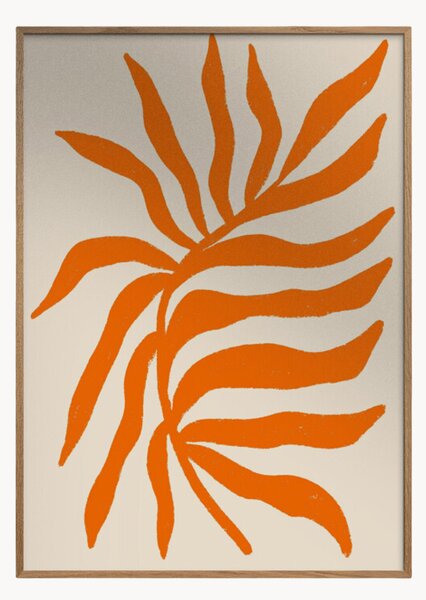 Stampa digitale incorniciata Orange Silhouette Textured Branch