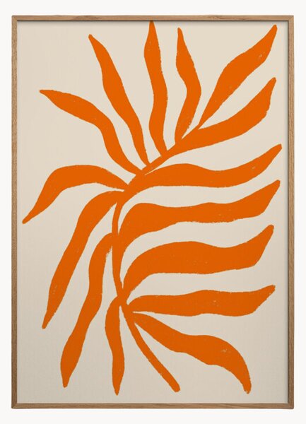 Stampa digitale incorniciata Orange Silhouette Textured Branch