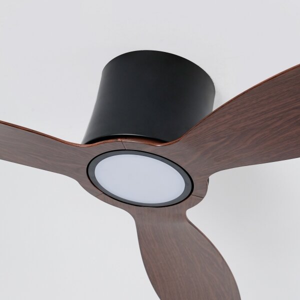 ZEVENTI - Ventilatore da soffitto LED VENTORA LED/24W/230V Wi-Fi Tuya nero/noce + telecomando