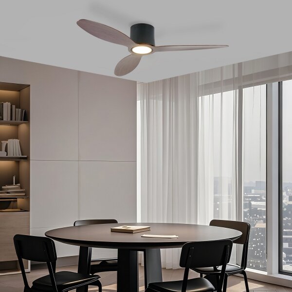 ZEVENTI - Ventilatore da soffitto LED VENTORA LED/24W/230V Wi-Fi Tuya nero/noce + telecomando