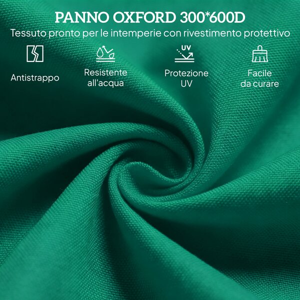 Outsunny Sdraio per Piscina Pieghevole, Sdraio da Giardino con Schienale Reclinabile su 4 Posizioni, 190x56x28cm, Verde|Aosom