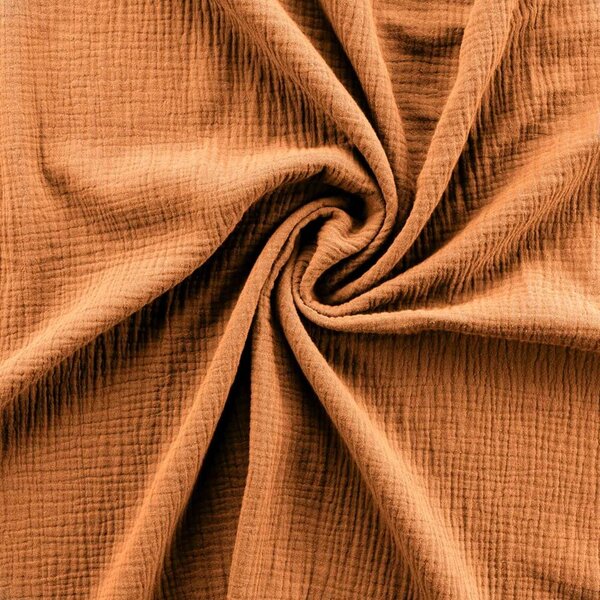 Set copripiumino e federa arancione/marrone in mussola per letto matrimoniale ed esteso 240x220 cm Angelia – douceur d'intérieur