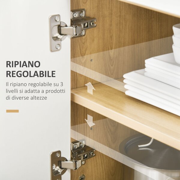 HOMCOM Mobiletto per Microonde in Truciolato con Ripiano Superiore, Cassetto Scorrevole e Armadietto, 58x40x118 cm|Aosom