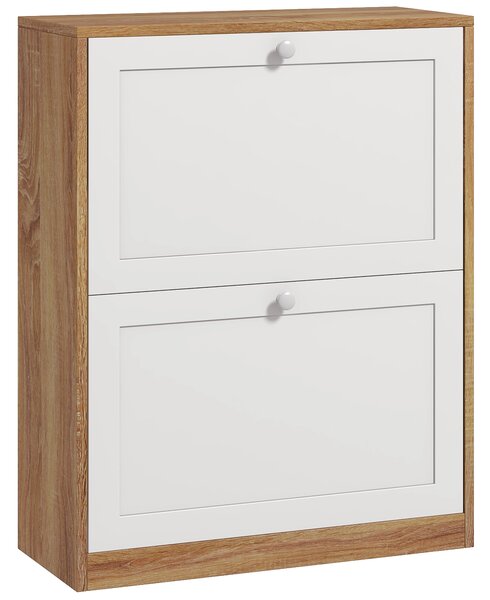 HOMCOM Armadio scarpiera slim con 3 Ripiani Regolabili a 2 Livelli per 12 Paia, in Truciolato e MDF, 60x24.5x75.5 cm| Aosom Italy