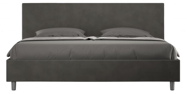Letto matrimoniale ADELE king size con testata e Letto imbottiti, rivestimento in Microfibra dimensioni 180x190 cm Spessore Testata 3 cm effetto trapuntato colore Grigio