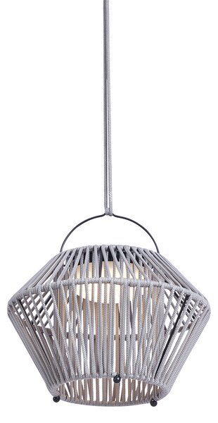 Lampada da tavolo bohémien grigia con LED dimmerabile a 3 livelli IP54 ricaricabile a energia solare - Duco