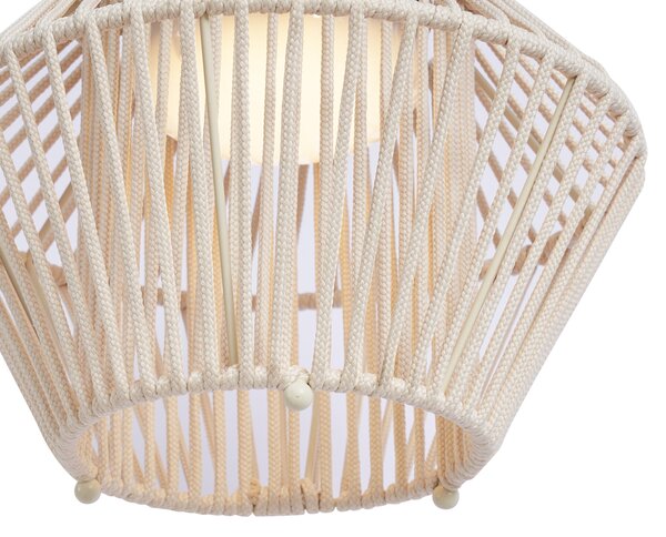 Lampada da tavolo bohémien beige con LED dimmerabile a 3 livelli IP54 ricaricabile a energia solare - Duco