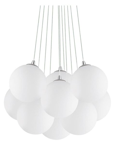 Ideal Lux - Lampadario sospeso con cavi MAPA, 11xE14/40W/230V, diam. 58 cm, bianco