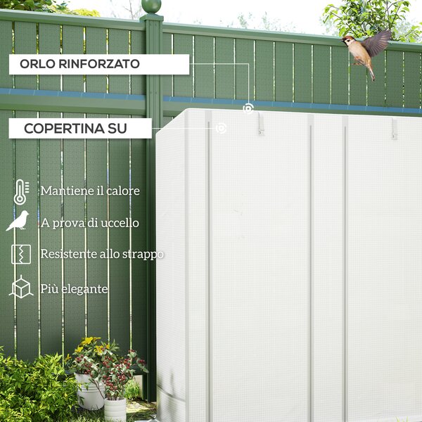 Outsunny Serra da Giardino con 2 Porte Avvolgibili, Scaffale a 3 Ripiani e Tasche Laterali, Bianco e Grigio | Aosom Italy