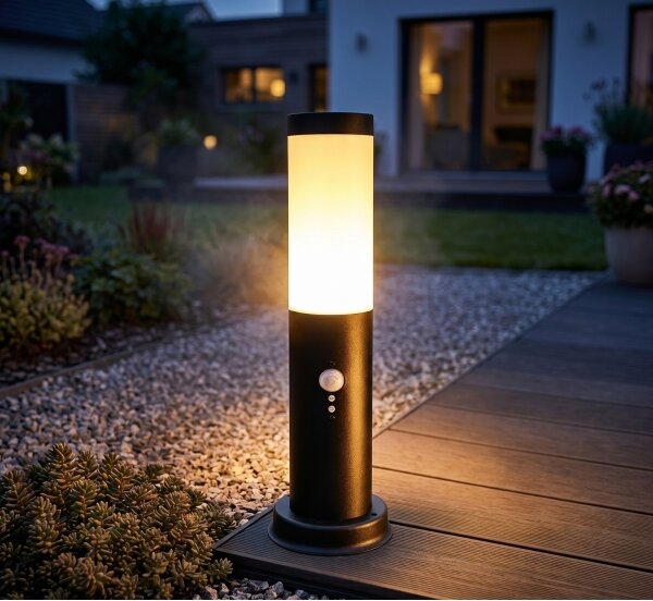 Brilagi - Lampada da esterno con sensore NOVA 1xE27/15W/230V 40 cm IP44 nera
