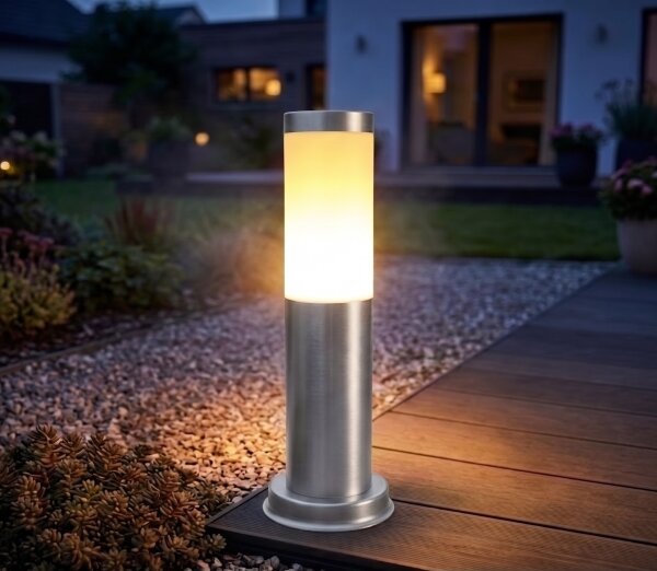 Brilagi - Lampada da esterno NOVA 1xE27/15W/230V 40 cm IP44 cromo opaco