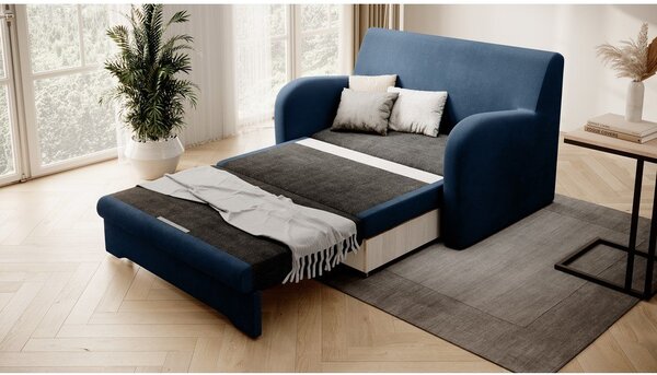 Divano blu allungabile e rivestimento in velluto 130 cm Ario – ELTAP