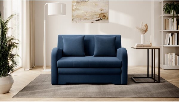 Divano blu allungabile e rivestimento in velluto 130 cm Ario – ELTAP