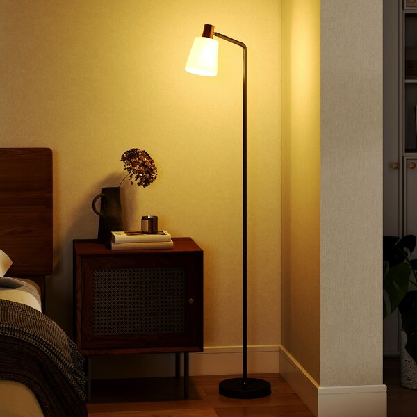 HOMCOM Lampada da Terra LED con Testa Girevole a 350°, Regolazione Temperatura del Colore 3000K/4000K/6500K, Nero | Aosom Italy