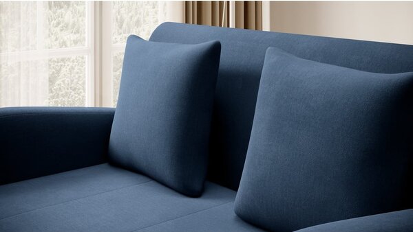 Divano blu allungabile e rivestimento in velluto 130 cm Ario – ELTAP