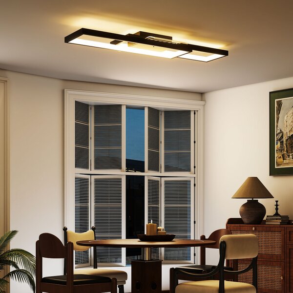 HOMCOM Lampada LED a Soffitto Dimmerabile 3000-6000K con Telecomando e Interruttore, 70x30 cm, Nero | Aosom Italy