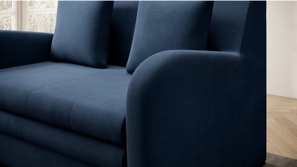 Divano blu allungabile e rivestimento in velluto 130 cm Ario – ELTAP