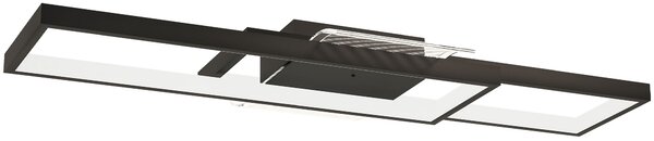 HOMCOM Lampada LED a Soffitto Dimmerabile 3000-6000K con Telecomando e Interruttore, 70x30 cm, Nero | Aosom Italy