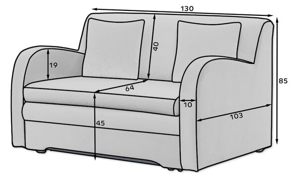 Divano blu allungabile e rivestimento in velluto 130 cm Ario – ELTAP