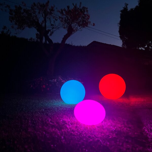 Sfera Led Oval Ball luminosa decorativa da giardino 1W RGBW 20×14 cm IP67 a batteria 1 lampada Piccola V-TAC