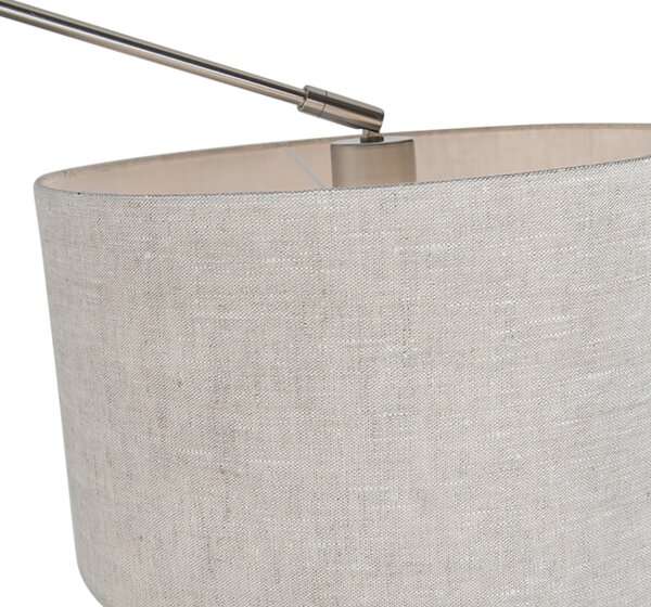 Lampada a sospensione in acciaio con paralume 35 cm grigio chiaro regolabile 2 luci - Blitz
