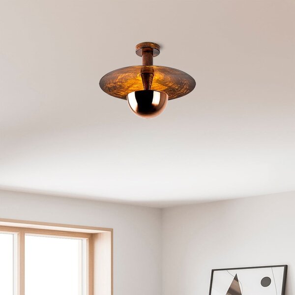 Plafoniera color rame con paralume in metallo ø 38 cm Kurt – Opviq lights